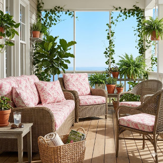 French Toile Rococo Garden Birds Wildlife Pattern  Stof