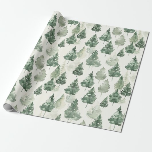 French Toile Trees Pattern Cadeaupapier (Uitgerold)