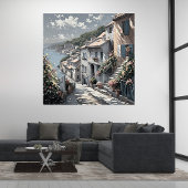 French Village Summer Landscape bij het Zee Poster