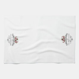 French Vintage Label with Roses Theedoek