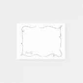 French Whimsical Script Custom Name Post-it® Notes (Voorkant)