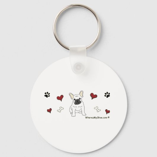 FrenchBulldogWht Sleutelhanger (Voorkant)