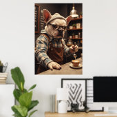 Frenchie Barista: Bark Roast Buzz-modus Poster (Thuiskantoor)