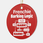 Frenchie Barking Logic Keramisch Ornament (Links)