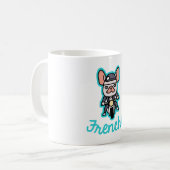 Frenchie Biker Motorcycle Dog Eigenaar Frenchie Fu Koffiemok (Voorkant links)