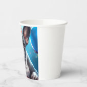 Frenchie Birthday Bash: Een echte Franse bulledog Papieren Bekers (Links)