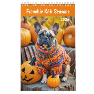 Frenchie Brei Seizoenen - Knus Hond Kalender
