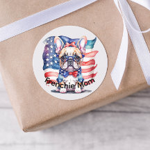 Frenchie Bulldog Mom Patriotic USA Flag 