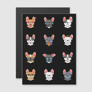 Frenchie Cadeau Emotioneel Gezicht Franse Bulldo Magnetische Uitnodiging