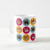 Frenchie-cirkels - Blauw, goud en roze Koffiemok (Voorkant links)