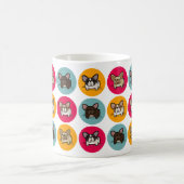 Frenchie-cirkels - Blauw, goud en roze Koffiemok (Center)