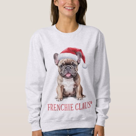 Frenchie Claus Schattigee Franse Bulldog Kerstmis Trui (Voorkant)