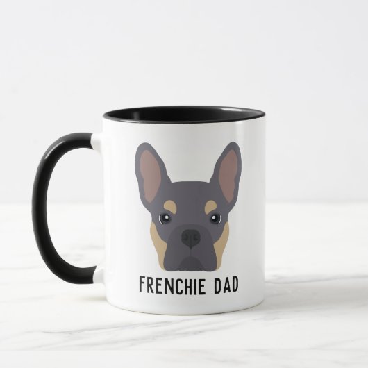 Frenchie Dad Lila en Tan French Bulldog Mok (Links)