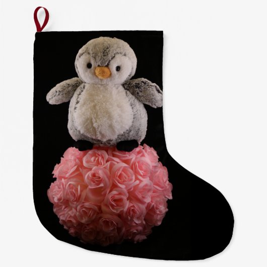 Frenchie de Penguin Stocking Grote Kerstsok (Voorkant)