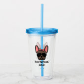 Frenchie Dog Dad Brown Acryl Drinkbeker (Voorkant)