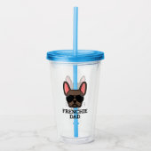 Frenchie Dog Dad Brown Acryl Drinkbeker (Voorkant)