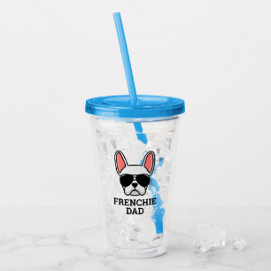 Frenchie Dog Dad White Bulldog Acryl Drinkbeker