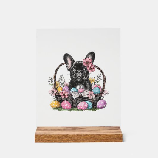 Frenchie Dog Easter Frenchie Dog Eggs Artwork T-Sh (Recto)