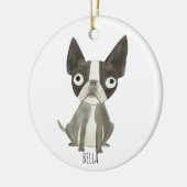 Frenchie Dog Keramisch Ornament (Links)