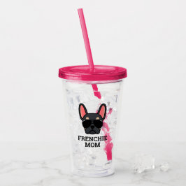 Frenchie Dog Ma Black en Tan French Bulldog Acryl Drinkbeker