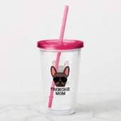 Frenchie Dog Ma Brown French Bulldog Acryl Drinkbeker (Achterkant)