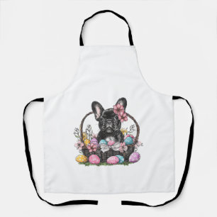 Frenchie Dog Pasen Frenchie Dog Eieren Kunst T-Shi Schort