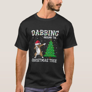 Frenchie Dog Santa Hat Dabbing rond de kerst T-shirt