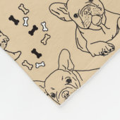 Frenchie en Botten Fleece Deken (Hoek)