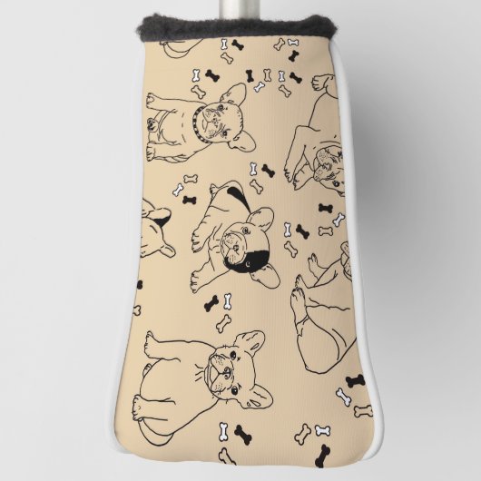 Frenchie en Botten Golfheadcover (Draai 90)