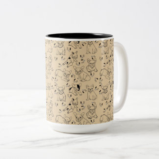 Frenchie en Botten Tweekleurige Koffiemok