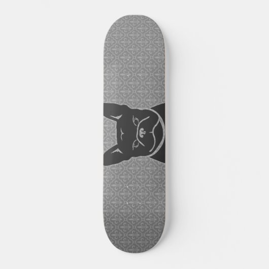 FRENCHIE FLEUR DE LIS Charcoal Gray Skateboard (Voorkant)