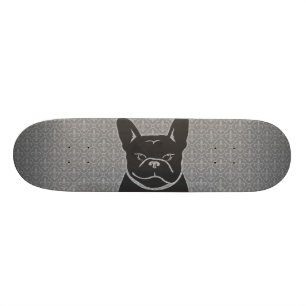 FRENCHIE FLEUR DE LIS Charcoal Gray Skateboard
