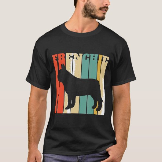 Frenchie Franse Bulldog Retro T-shirt (Voorkant)