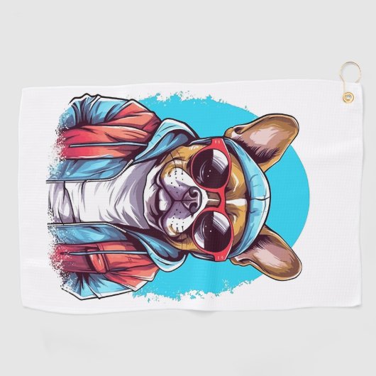 Frenchie French Bulldog Dog Golfhanddoek (Horizontaal)