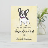 *~* Frenchie French Bulldog Event Cute Invitation Kaart (Staand voorkant)