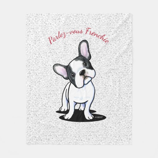 Frenchie French Bulldog Fleece Deken (Voorkant)
