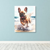 Frenchie French Bulldog Gift Canvas Afdruk (Insitu (Houten vloer))