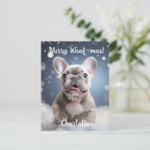 Frenchie Frosty Bliss  Briefkaart (Staand voorkant)