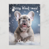 Frenchie Frosty Bliss  Briefkaart (Voorkant)