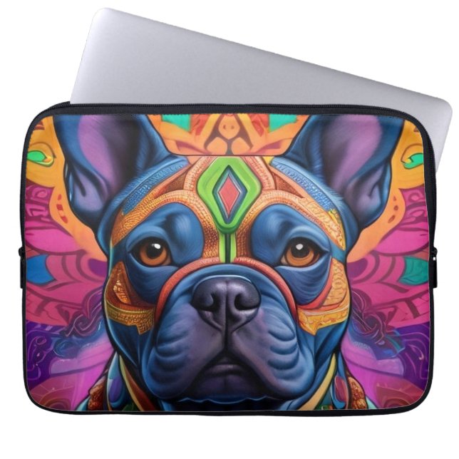Frenchie Fun Birthday Fantasy Laptop Sleeve (Voorkant)