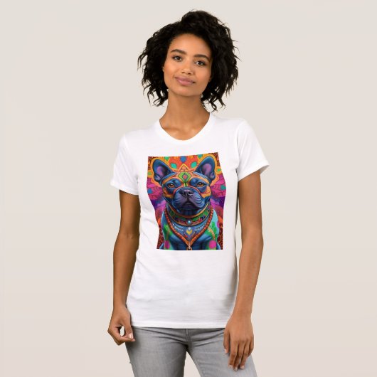 Frenchie Fun Verjaardag Fantasy T-shirt (Voorkant volledig)