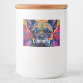 Frenchie Fun Voedselcontainer Etiket (Voorkant)