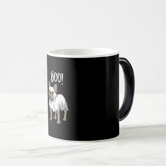 Frenchie Ghost Costume Funny Bulldog Halloween Magische Mok (Voorkant rechts)