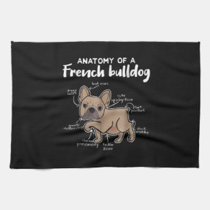 Frenchie Gift   Anatomie van een Franse bulledog G Theedoek