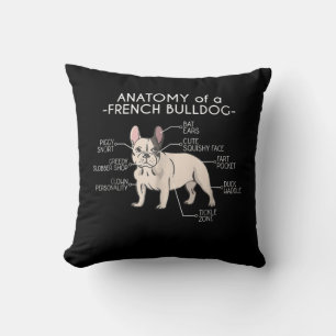 Frenchie Gift   Anatomie van een Franse hond Kussen