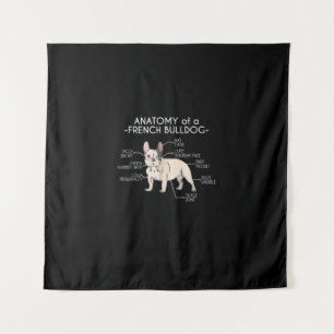 Frenchie Gift Anatomie van een Franse hond Wandkleed