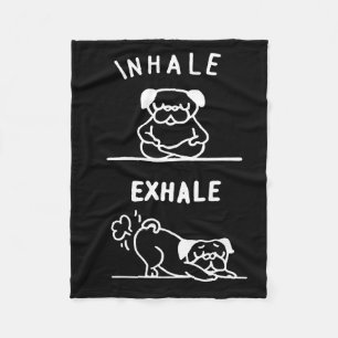 Frenchie Gift Inhale Exhale French Bulldog Fleece Deken