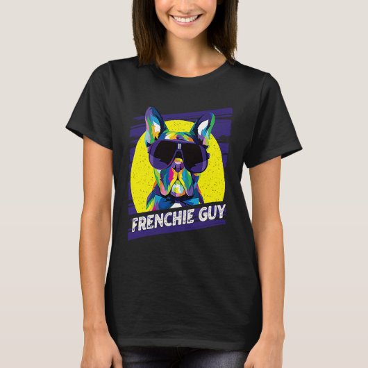 Frenchie Guy Dog Dad Humor Fur Dad French Bulldog T-shirt (Voorkant)