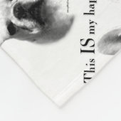 Frenchie Happy Face Fleece Deken (Hoek)