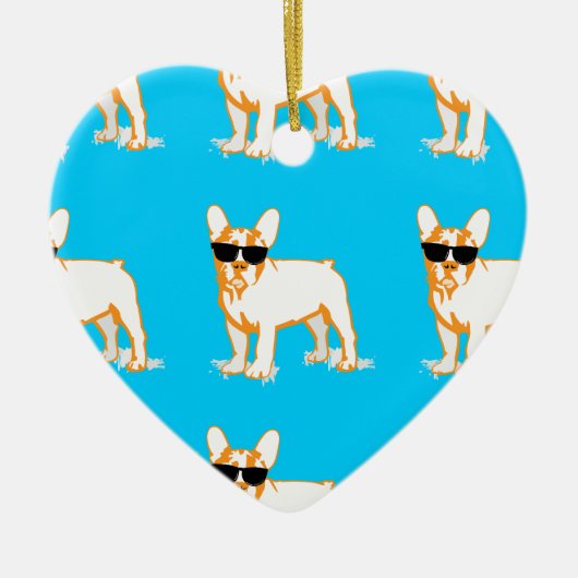Frenchie Howlelu Keramisch Ornament (Voorkant)